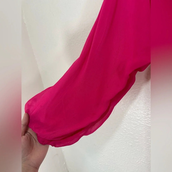 Anthropologie Let Me Be Forever That Girl Sheer Flowy Mini Pink Dress Women’s XS - Picture 5 of 16